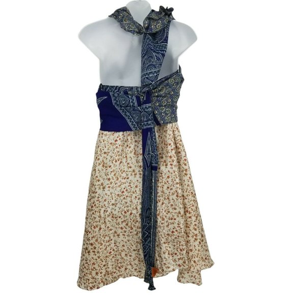 GipSea Styleget Womens Blue Paisley Silk Wrap Convertible Skirt Dress One Size - Picture 2 of 12